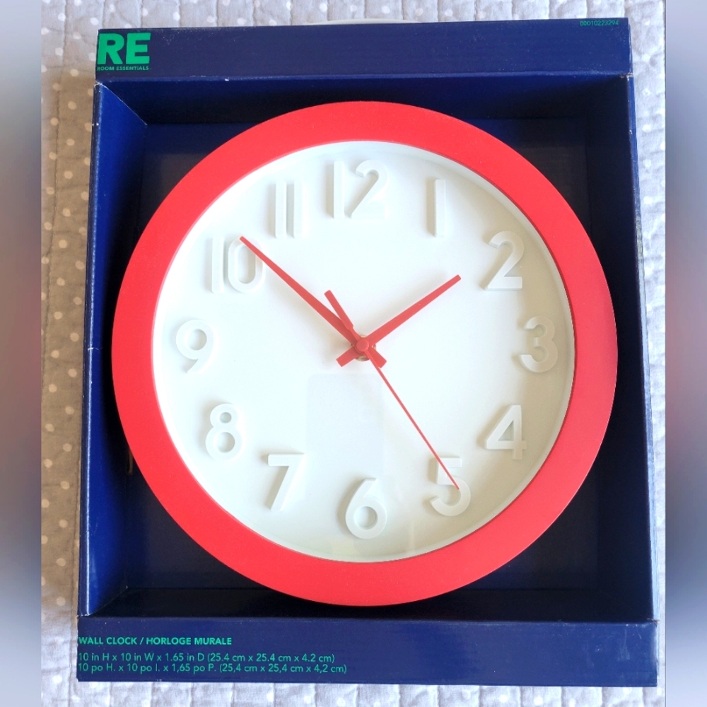 NIB Vintage Red Wall Clock from Target.